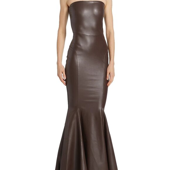 Norma Kamali Chocolate Fishtail Gown - Picture 3 of 6